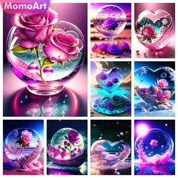 Momoart Rose Diamond Painting Flower Mosaic New Arrival DIY Embroidery Love Stone Picture Rhinestones Home Decoration