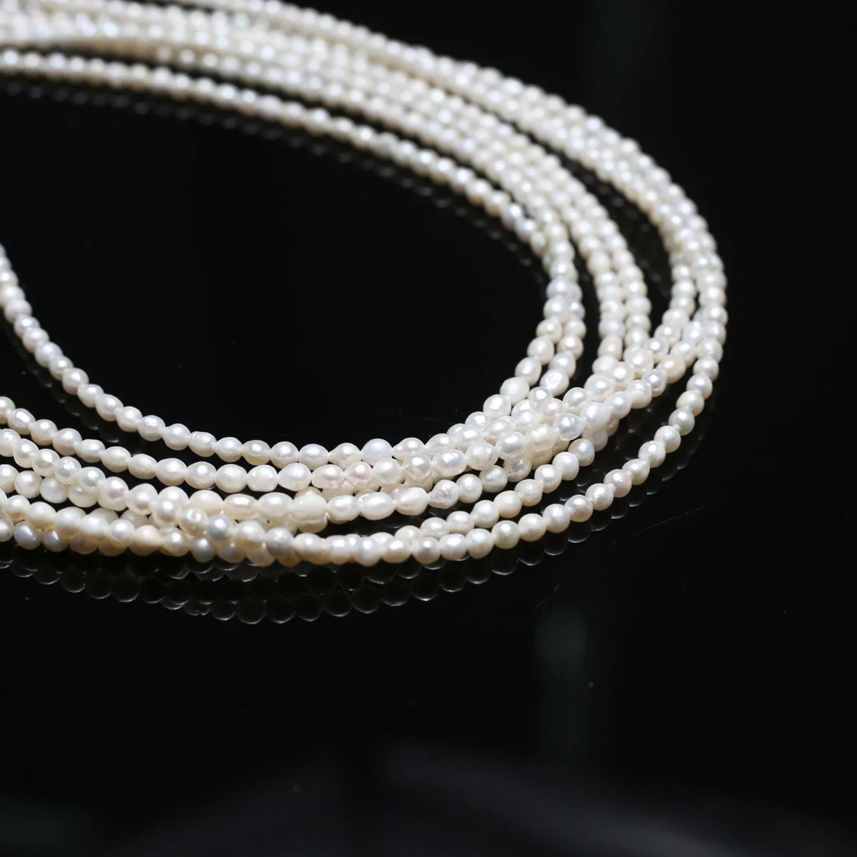3-4mm A Natural Freshwater White Irregular Pearl Bead Christmas Gift Women for Jewelry Making DIY Necklace Bracelet Accessories