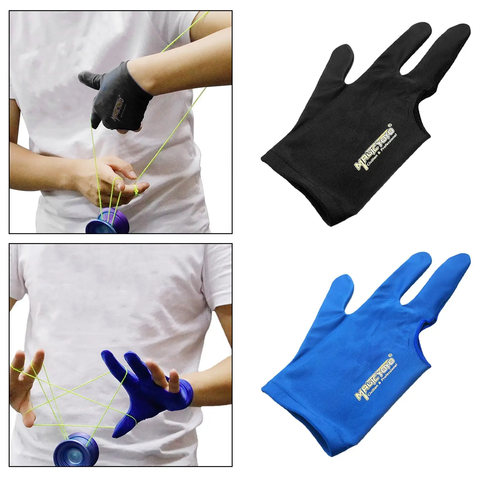 Guante Guantes de tres dedos elásticos antideslizantes transpirables para hombres y mujeres