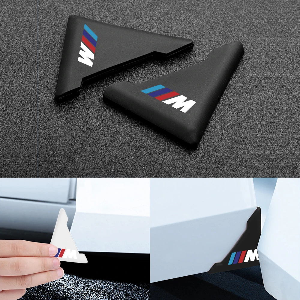 2/4Pcs Car Door Corner Cover Bumper Crash Anti-Scratch Protection Stickers  For BMW 1 3 Series M Auto Protection Decal Accessory