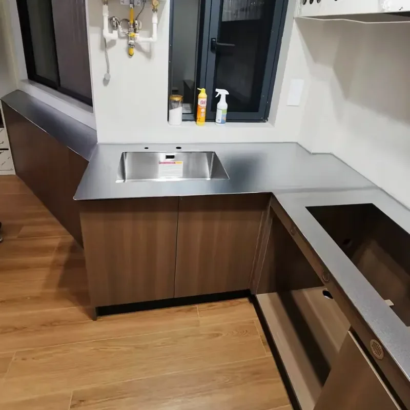 Integrated Stainless Steel Countertop Sink for 304 Scratch-Resistant Solid Cabinet Desktop and Island with Molding Processing