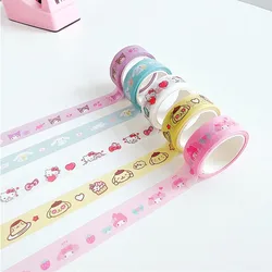 10pcs/lot 15mm*5M Sanrio Kitty Cinnamoroll Washi Tape Kuromi Stickers Scrapbooking Diary Adhesive Masking Tape Stationery Gift