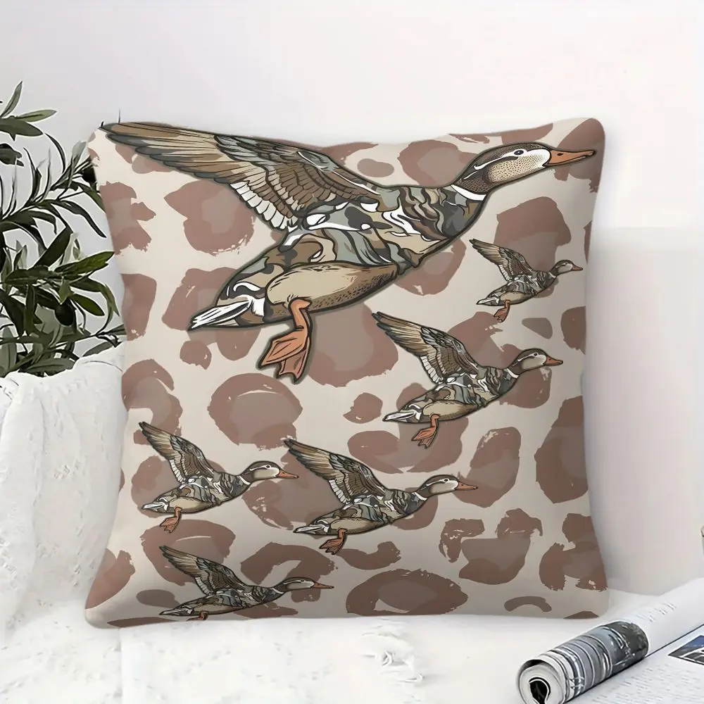 Camo Print Throw Pillow 45x45cm Soft Decorative Cushion High Definition Digital Print Accent Pillow For Living Room Bed