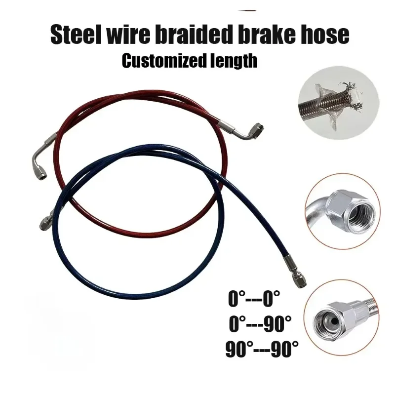 

Reinforced Steel Throat Oil Pipe kit Female M10X1 Rotate Steel Wire Braided Brake Pipe Auto Motorcycle High Pressure Disc Brake