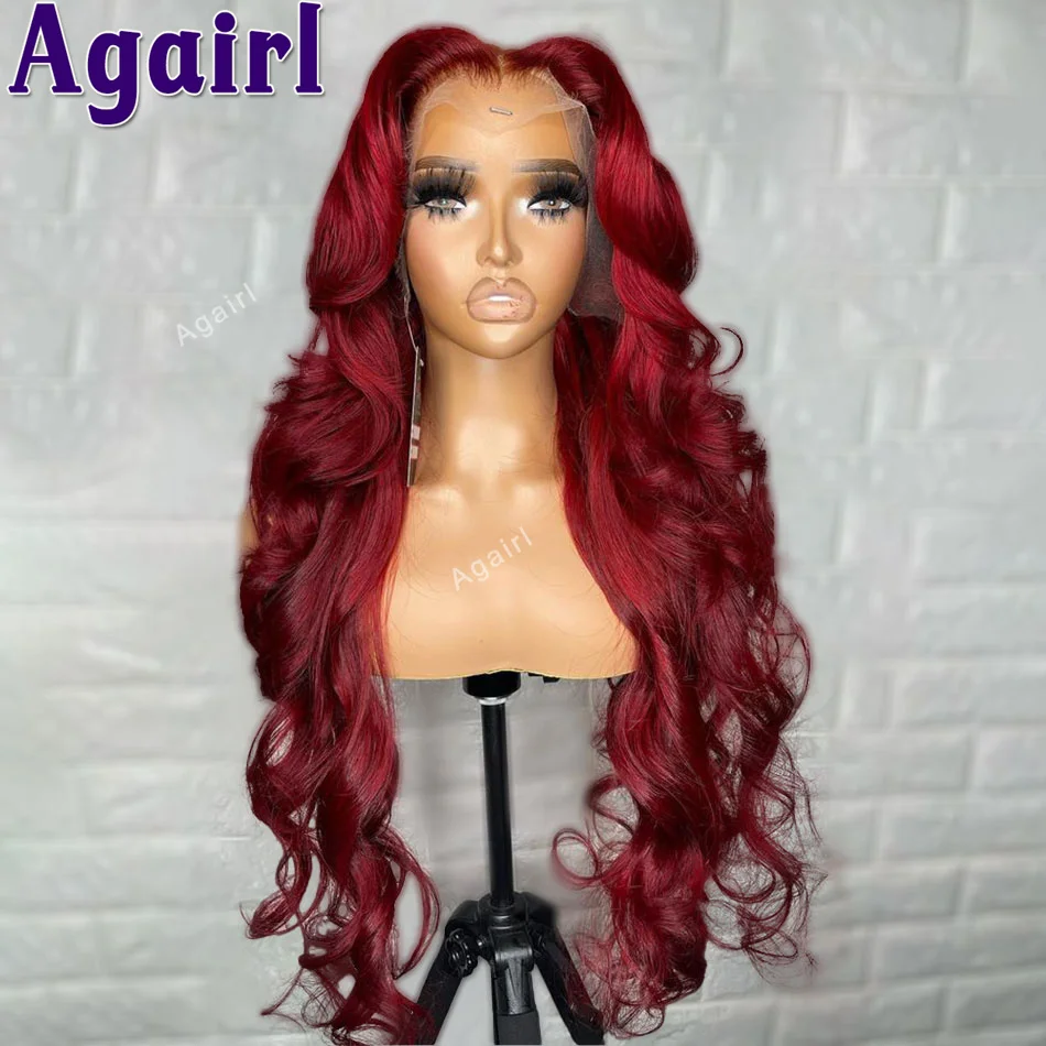 

Highlight Red Transparent 13x6 13x4 Lace Frontal Body Wave Wig Brazilian Remy 100% Human Hair Wigs 200% 6X4 Lace Wig Pre Plucked