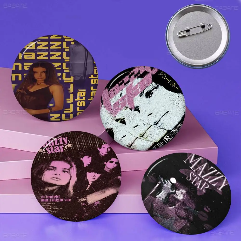Music Album M-Mazzy Star Soft Button Pin Bright Printed Icon Gift For Friends Badge Collar Brooch Lapel Pin Metal