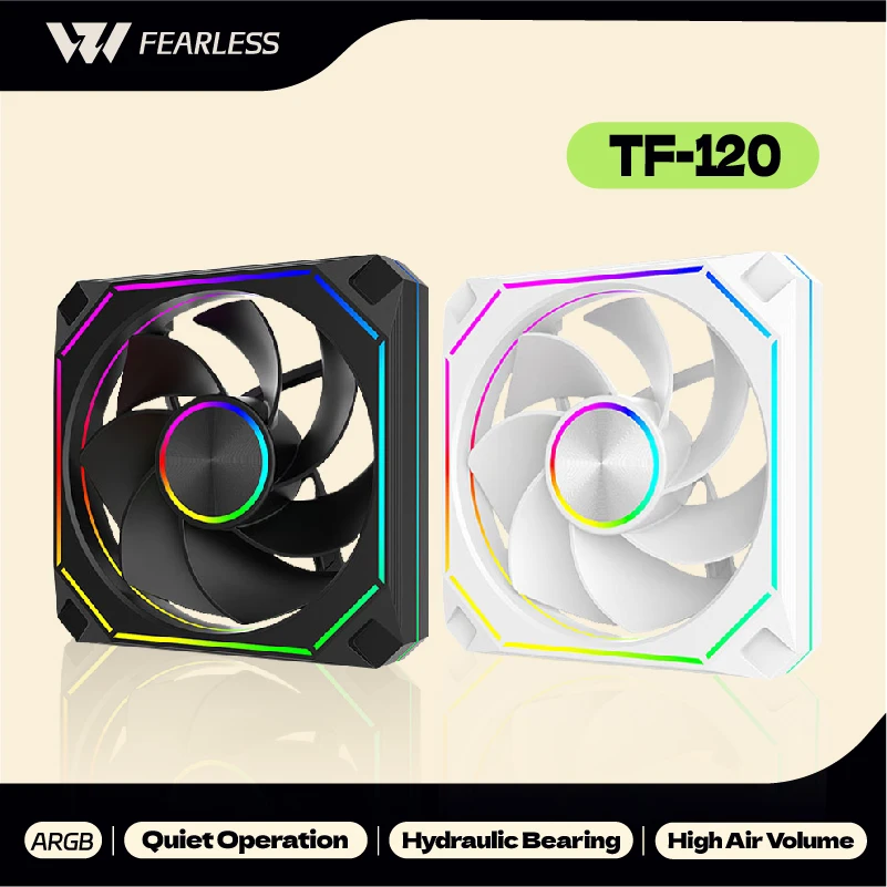 

UPSIREN TF-120 Computer Case Fan 12cm ARGB 4Pin PWM Quiet Cooling Fan 12V Large Air Volume 56.36CFM/800-2000RPM Performance Fans