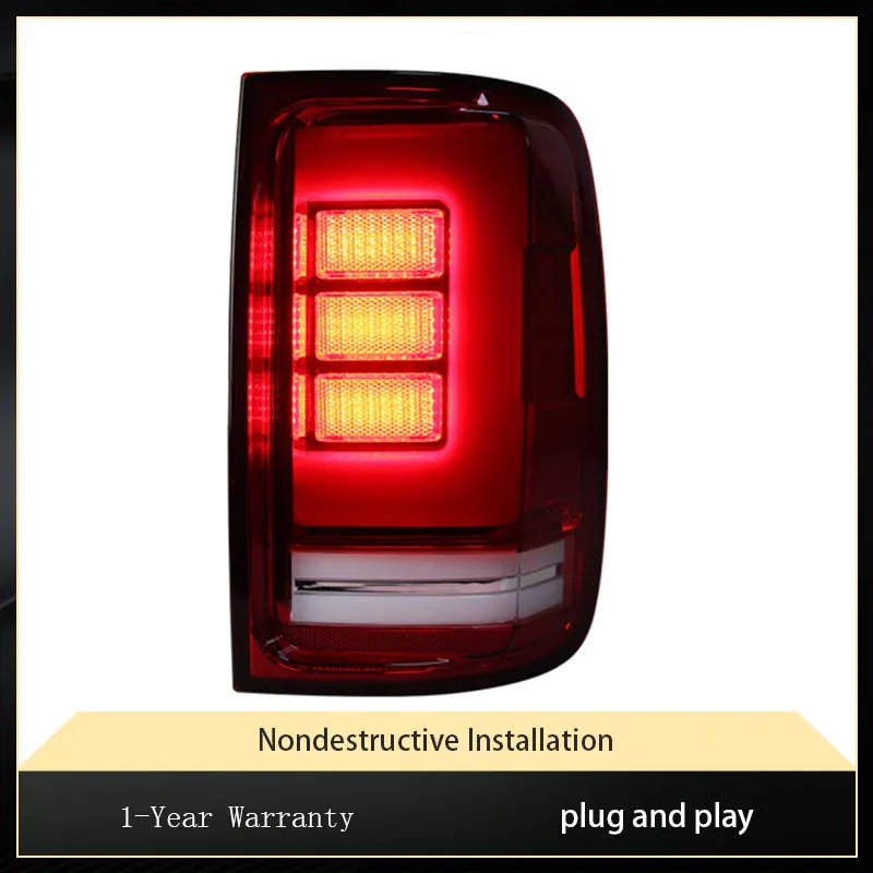 LED DRL Tail Light para carro, lâmpadas de sinalização, montagem de lanternas traseiras, acessórios reversos, Volkswagen Amarok 2008-2021