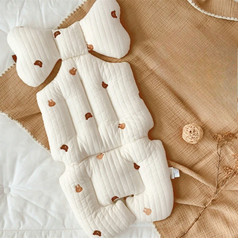 Baby stroller seat cushion anti hunchback baby autumn and winter thick cotton cushion chair walker seat cushion