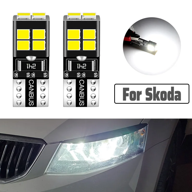 2pcs LED Parking Light W5W T10 Canbus For Skoda Fabia MK1 MK2 MK3 Felicia Karoq Kodiaq Octavia 1 2 3 Rapid Roomster Superb Yeti