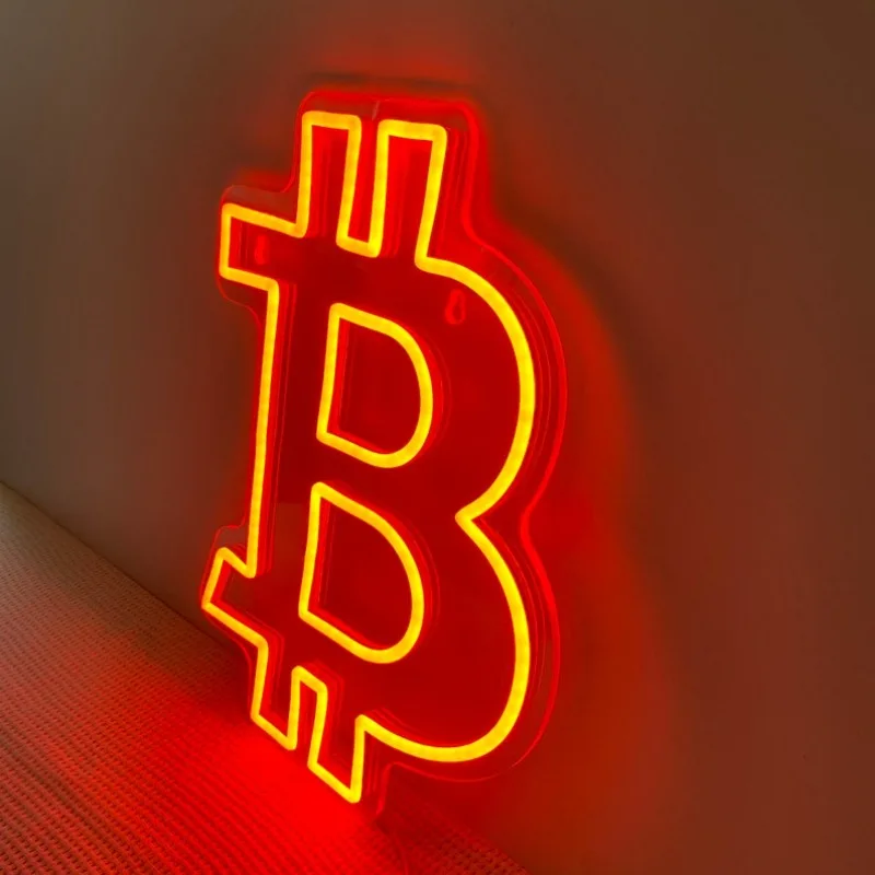 Bitcoin Neon Sign Custom Led Neon Light for Home Wall Art Decor Business Neon Logo Trader Wall Decor Man Cave Game Room Sign