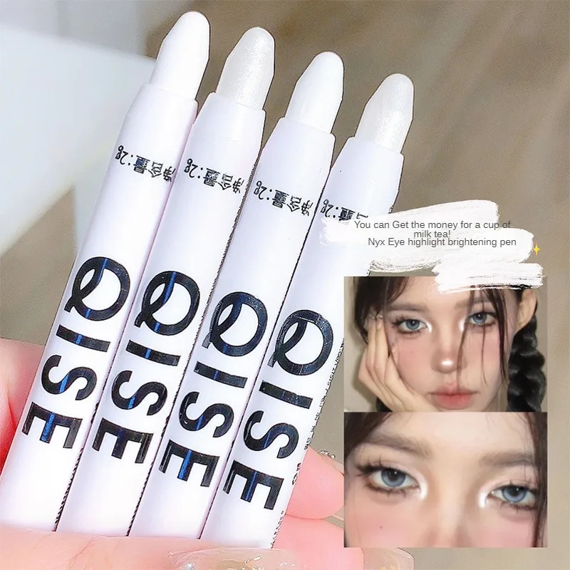 Stylo surligneur blanc nacré, crayon eyeliner éclaircissant, stylo ombre à barrage, ver à soie couché, cosmétique