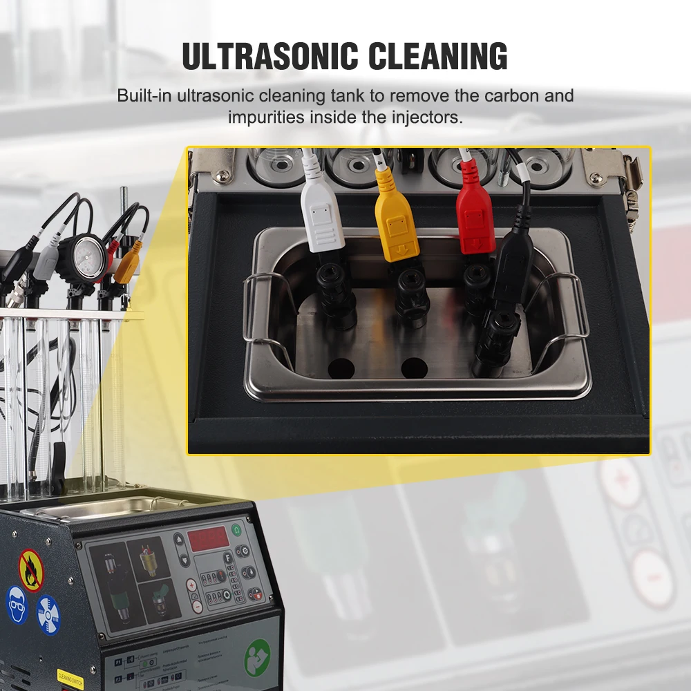 Fuel Injector Tester Cleaning Machine Injector Ultrasonic Cleaner 4-Cylinders