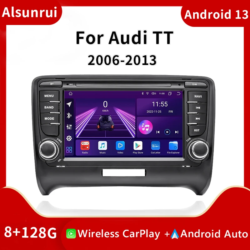 

Авторадио Android 13 для AUDI TT MK2 8J 2006 2007 2008 2009 2010 2011 2012014 Мультимедийное стерео GPS Navi Carplay головное устройство