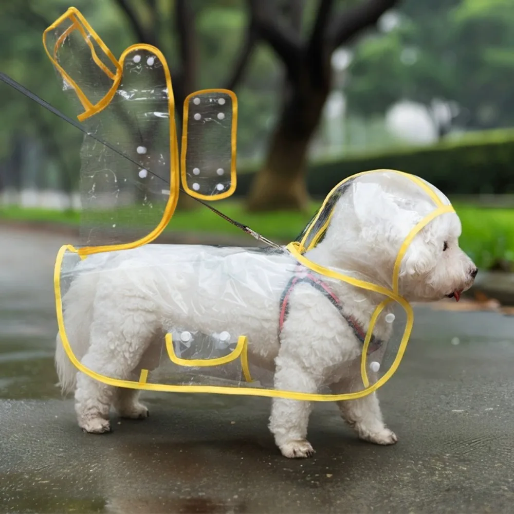 Dog Raincoat Transparent Whole Body Cover Waterproof Soft EVA Dog Walking Artifact on Rainy Days Small Medium-sized Pet Specific