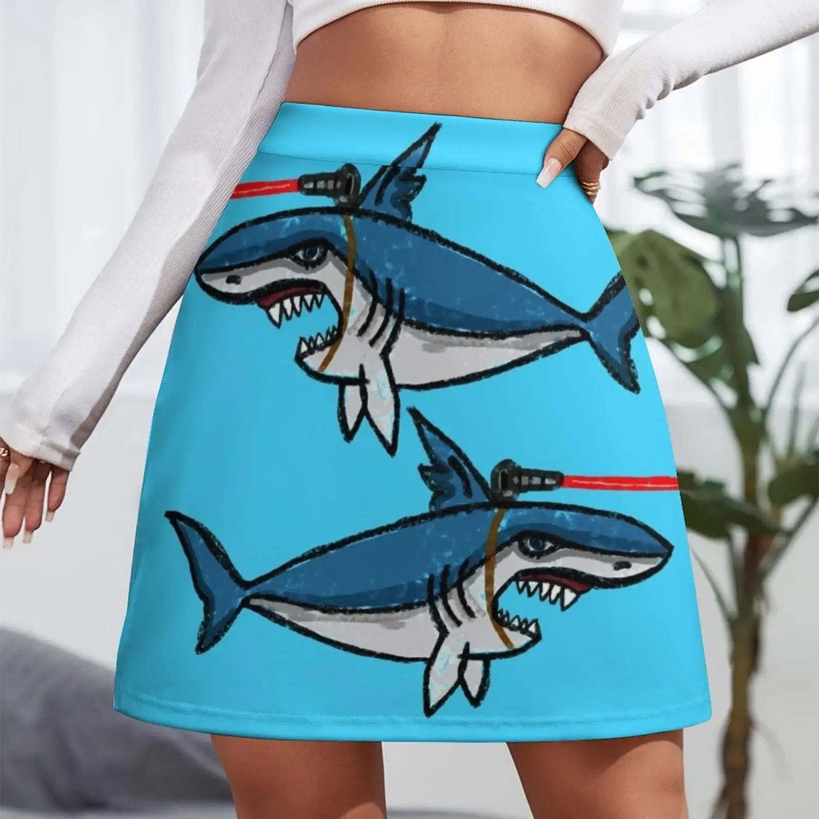 Sharks With Friggin' Laser Beams Attached to Their Heads Mini Skirt Sexy mini skirt Skirt satin