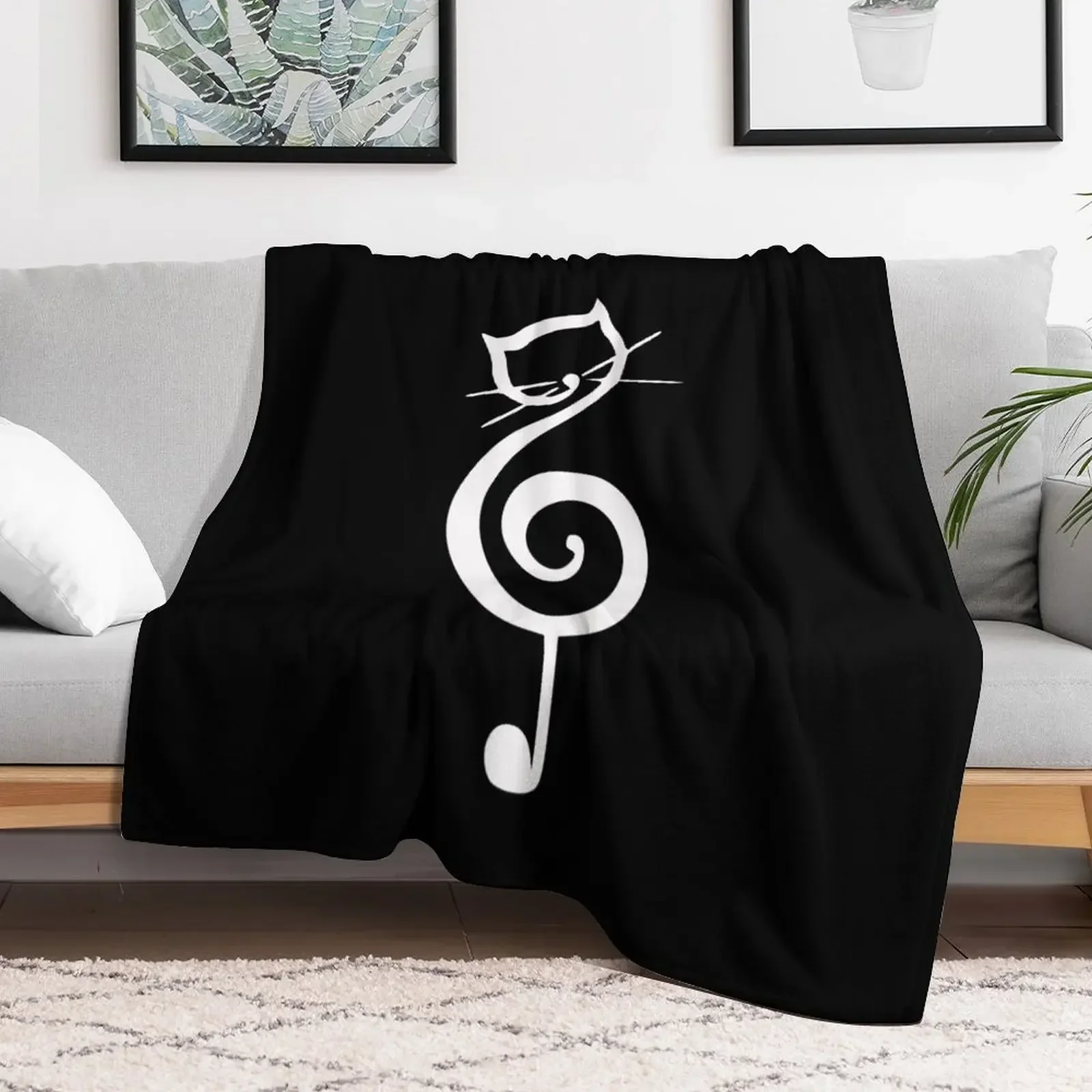 Cat clef Throw Blanket Comforter Plush Blankets