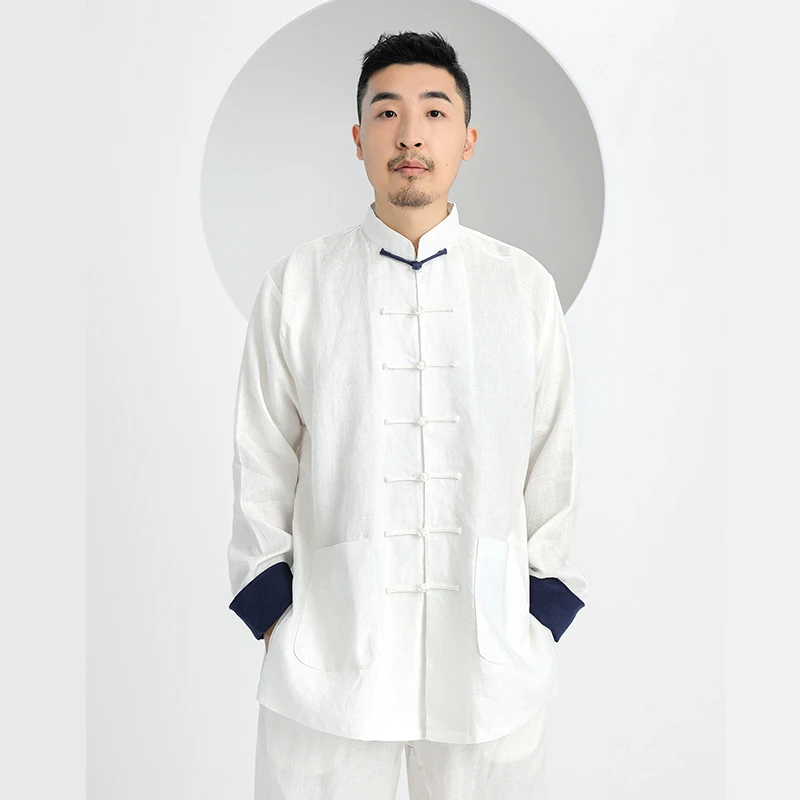 2025 Premium Linen Tai Chi Suit, Unisex All-Season Uniform for Baduanjin Performance & Martial Arts Practice