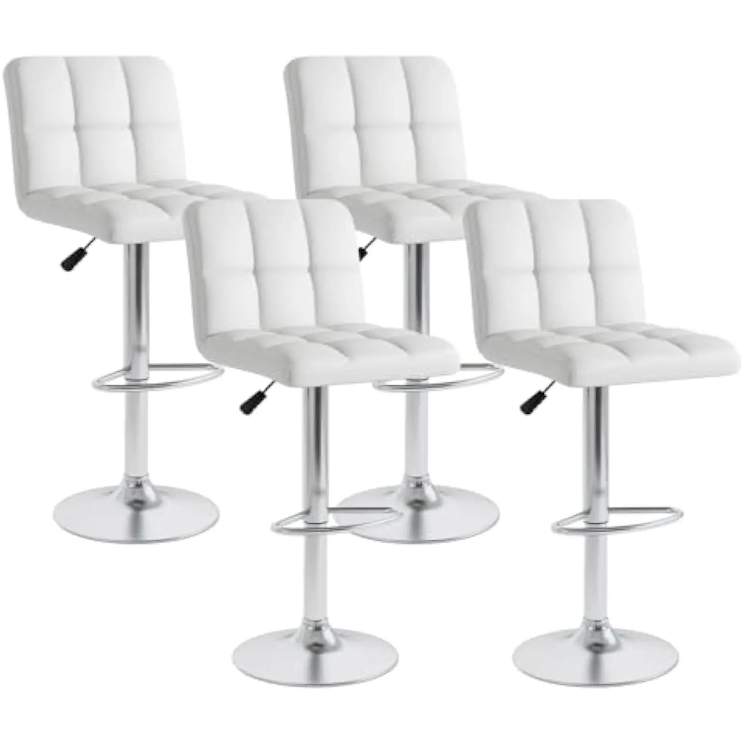 

Swivel Bar Stools Set of 4, Upholstered Counter Height Bar Chairs with Back, Height Adustable Pub Stools with Footrest, Moder