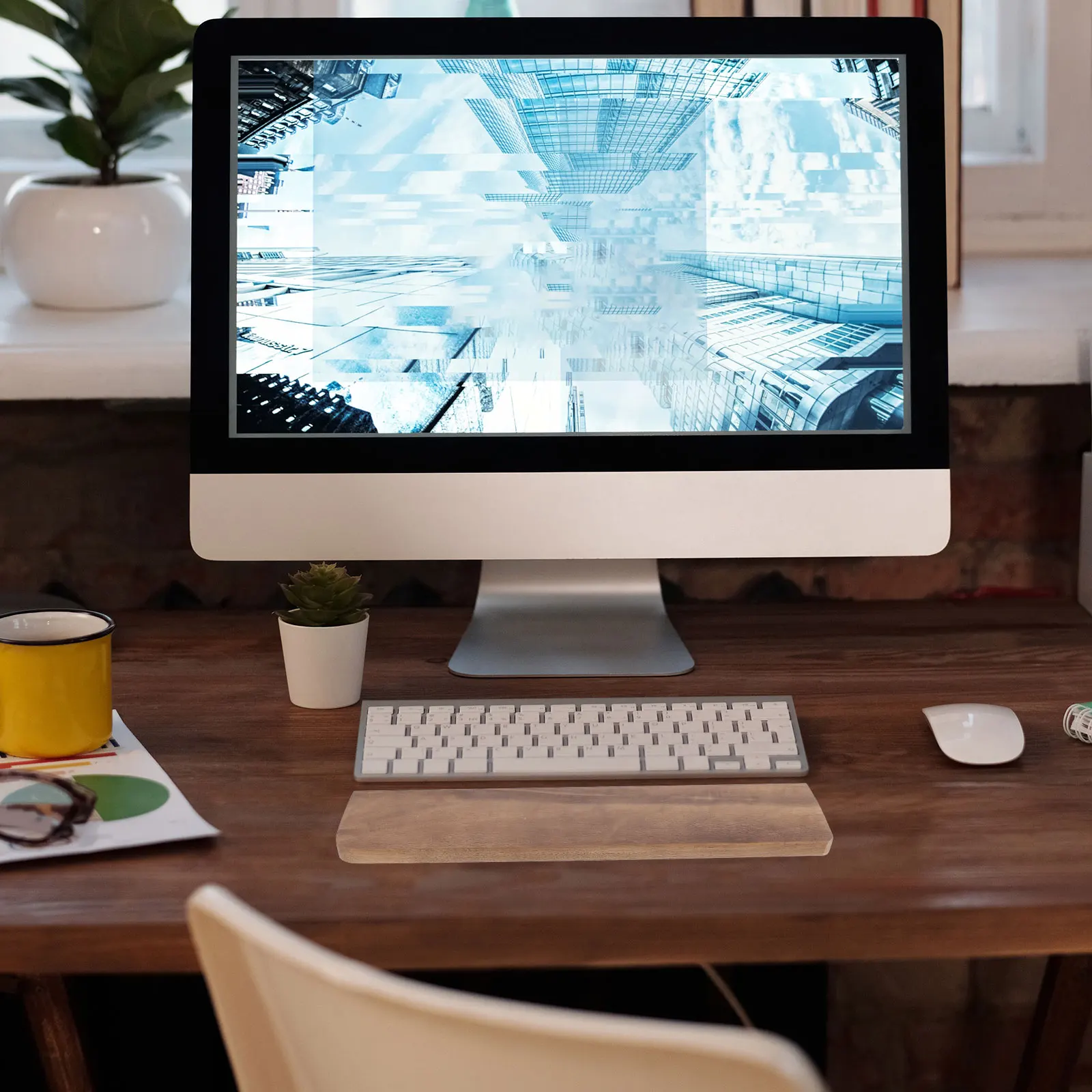 

Wooden Mechanical Keyboard Wrist Pad Full Size Cushion Comfortable Handmade Support Universal Fit Easy Clean Gaming Typing