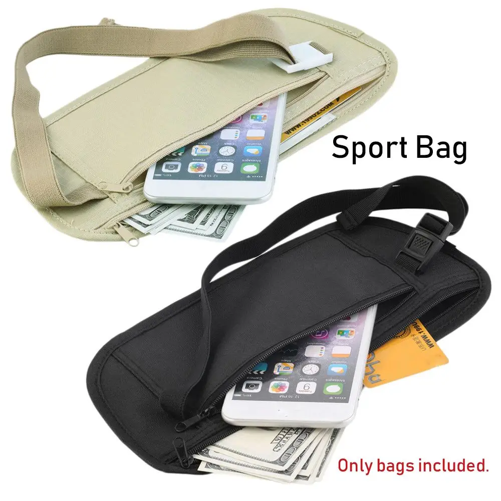 Slim Secret Hidden Waist Bag Cloth Travel Pouch Anti-theft Money Belt Wallet Passport Security Chest Pack