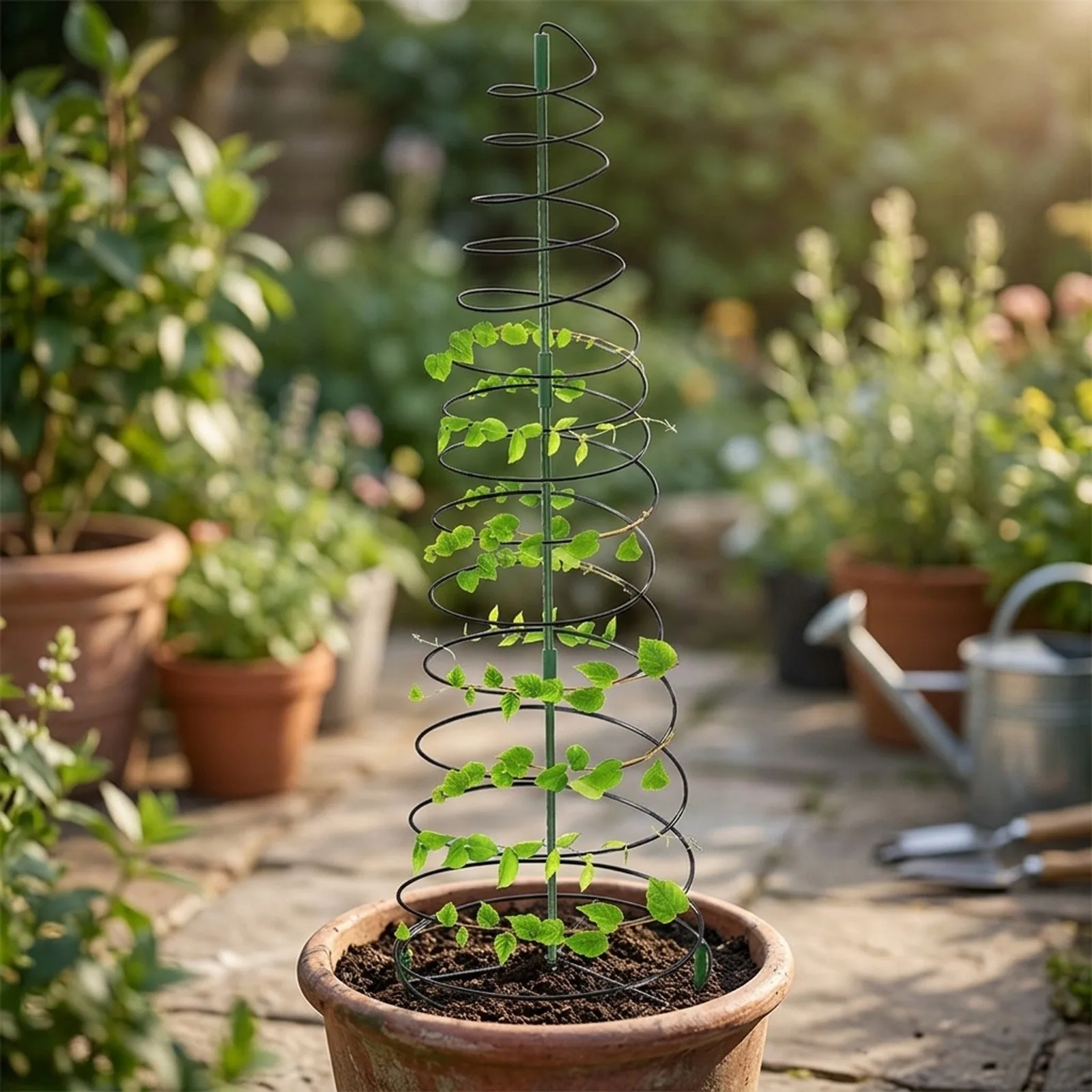 For Garden For Vines Spiral Plant Stand Pea Trellis Garden Color High-quality Snap Pea Tower Space Saving For Garden