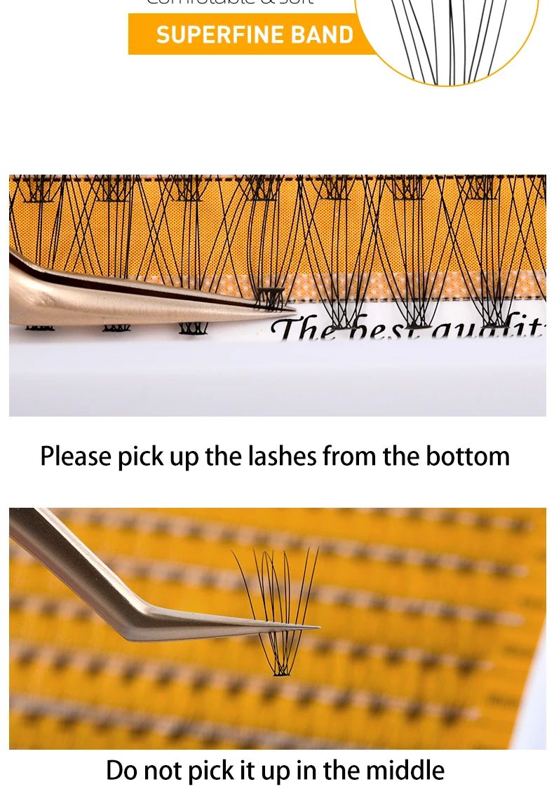 12 Reihen gemischte Packung 10d/20d natürliche Wimpern Make-up Wimpern verlängerung, handgemachte gefälschte Wimpern, persönliche Wimpern verlängerung – Detail 7