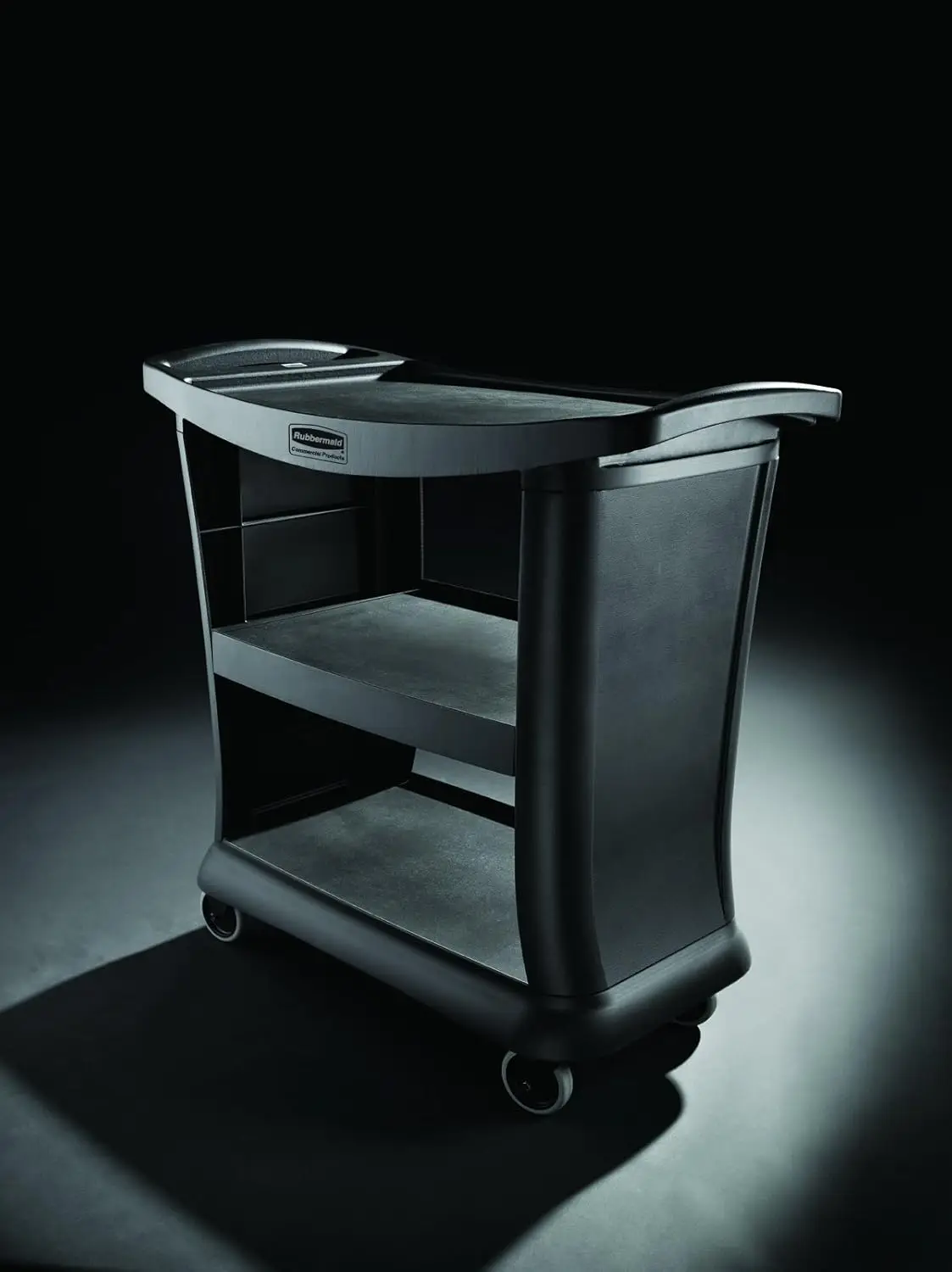 Executive Series Utility/Service Cart, 300 Lb. Capacity, Black, For Foodservice/Restaurant/Cleaning