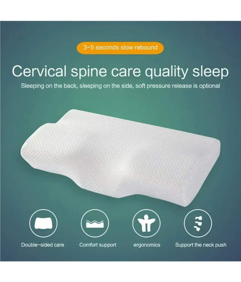 

Neck Pillow Slow Rebound Memory Cotton Pillow Cervical Partition Memory Pillow for Anti-snoring
