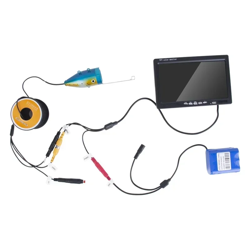 Gran oferta, Monitor Lcd subacuático profesional de visión nocturna profesional de 7 pulgadas, Sonar marino más profundo con luces dobles