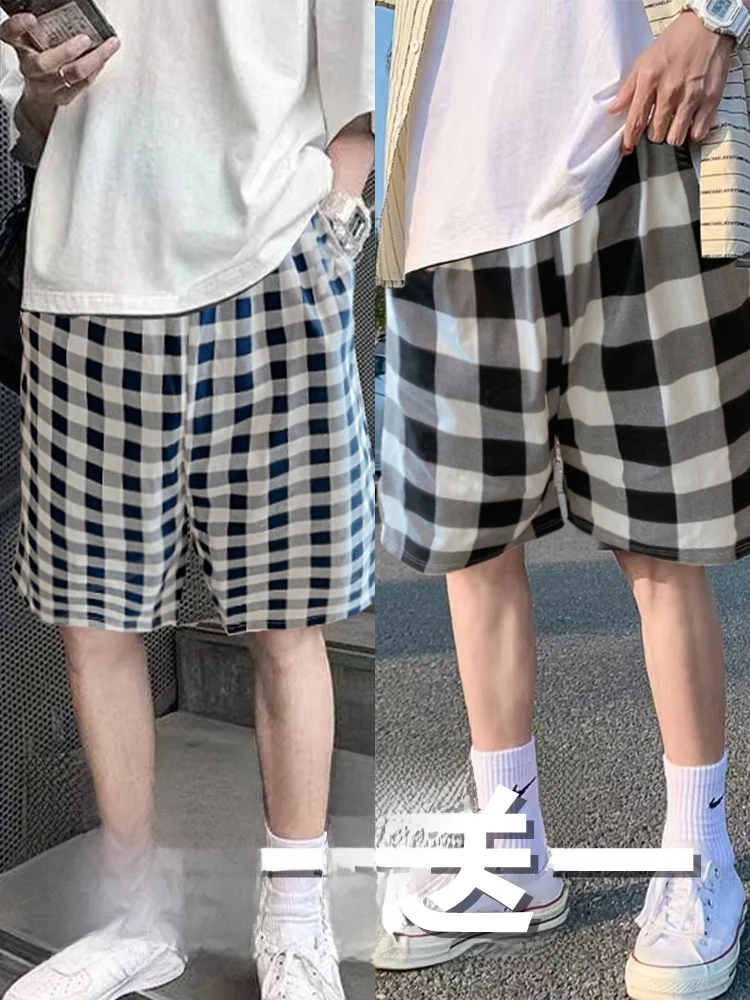 

Men's Pure Cotton orts Casual Summer Sports Beach Pants Five-Quarter Length Straight Leg Print Elastic Waist Urban Faion