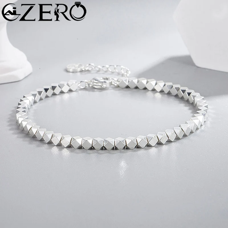 

925 Sterling Silver Shiny Irregular Ball Women's Hand Bracelets Luxury Designer Jewelry Accessories Offers ALIZERO