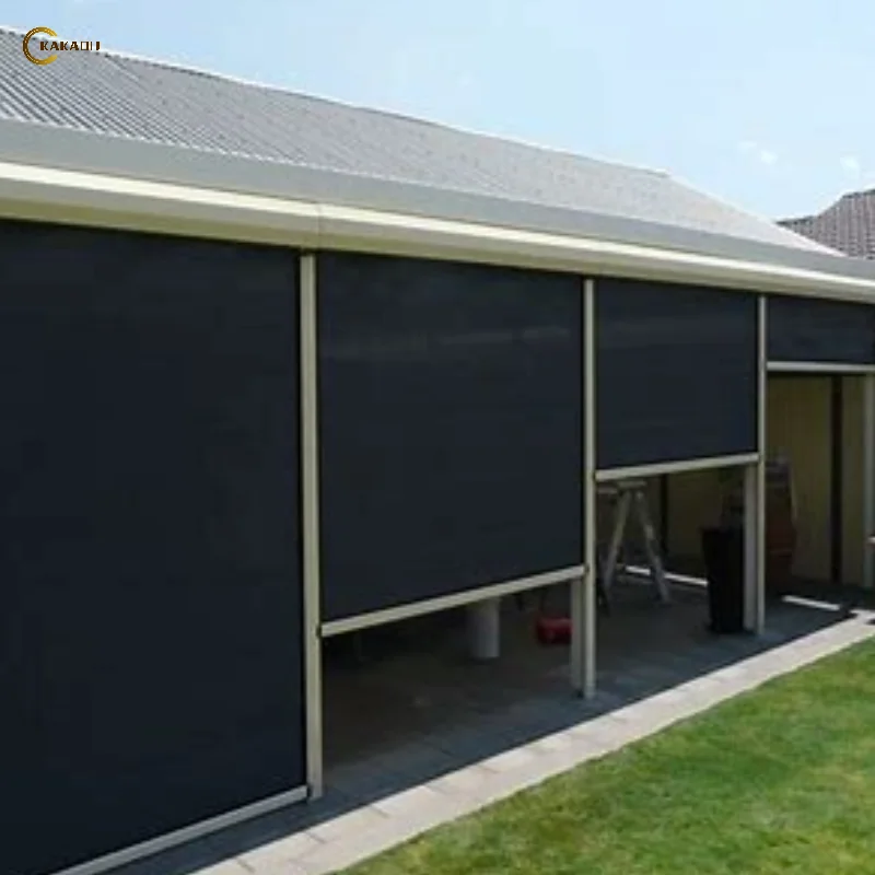 KAKADU Motorized Outdoor Roller Blinds Zip Track Screen Skylight Built-In Design Modern Style Aluminum Material Best Quality