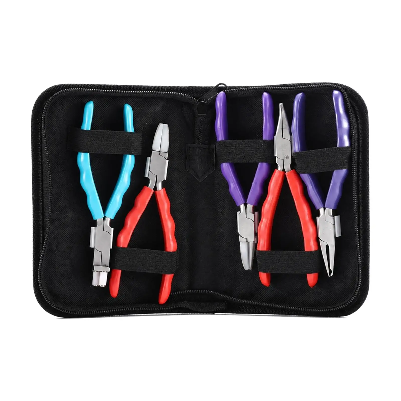 6 Pieces Eyeglass Repair Plier with Carrying Case Compact Eyeglass Repair Plier Portable Eyeglasses Frame Pliers for Jewelry