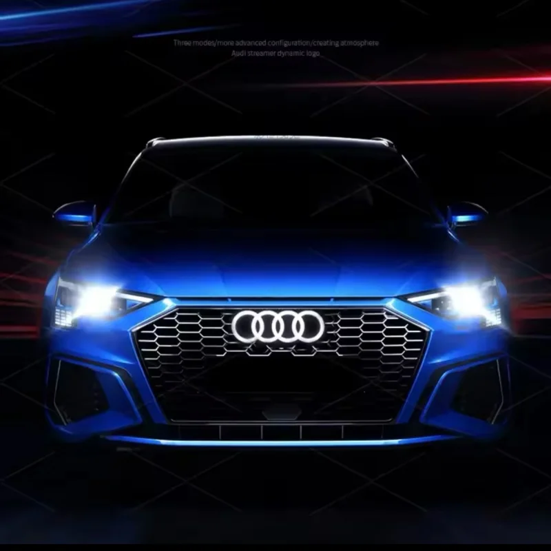 Car LED Grille static state Light Black silvery Badge Emblem AUDI Logo Light For AUDI A3 A4 A5 A6 A7 A8 S3 S4 S5 S6 S7 Q3 Q5 Q7