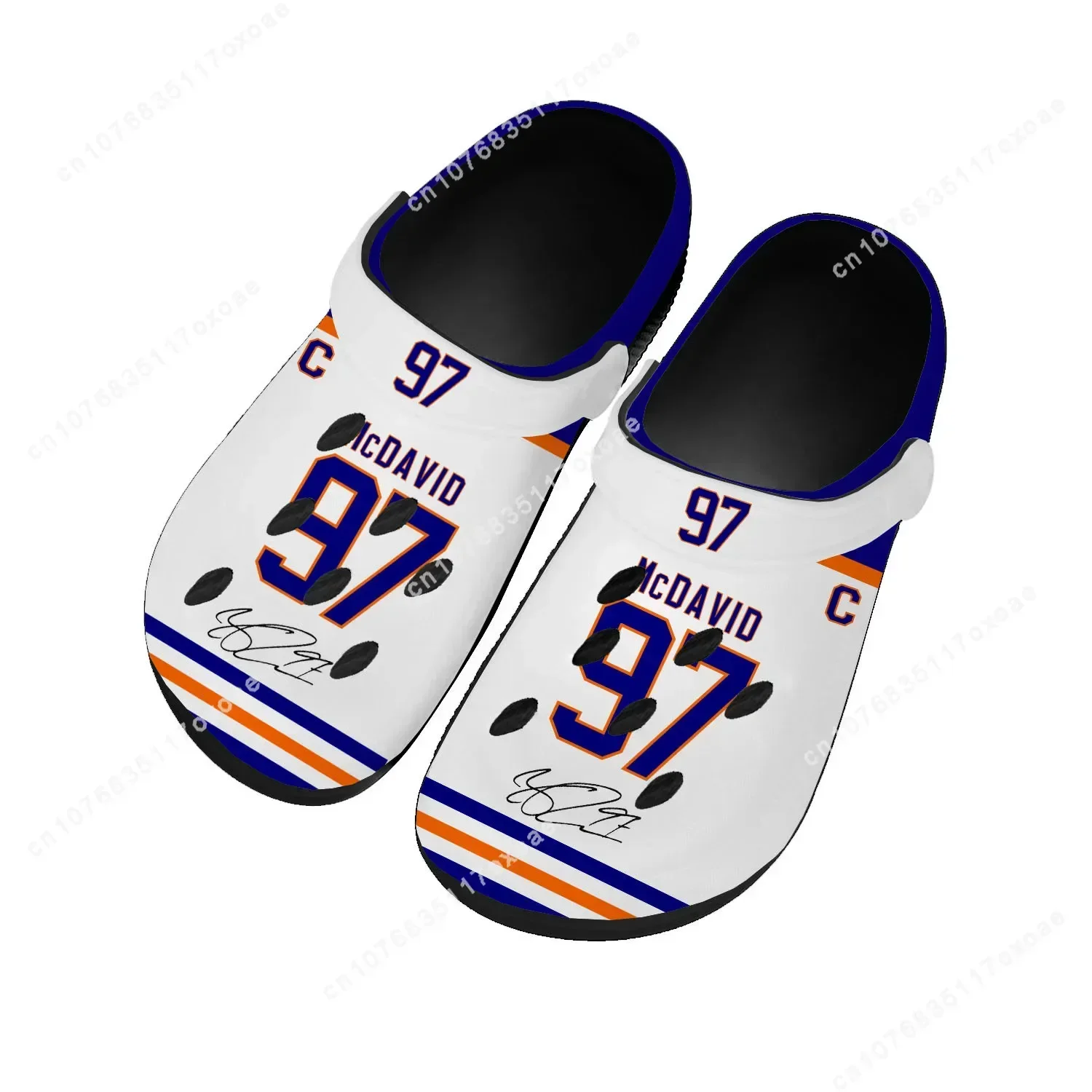 Connor McDavid 아이스 하키 남성 여성, 청소년 소년 소녀 샌들, 정원 맞춤 신발, 비치 홀 슬리퍼, 홈 클로그 NO 97