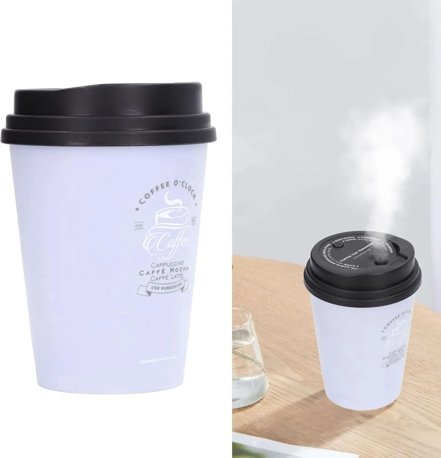 

Mini USB Cool Mist Humidifier, 300ml, Purple Desk Humidifier for Bedroom, Office, Car, Low Noise, Auto Shut-Off