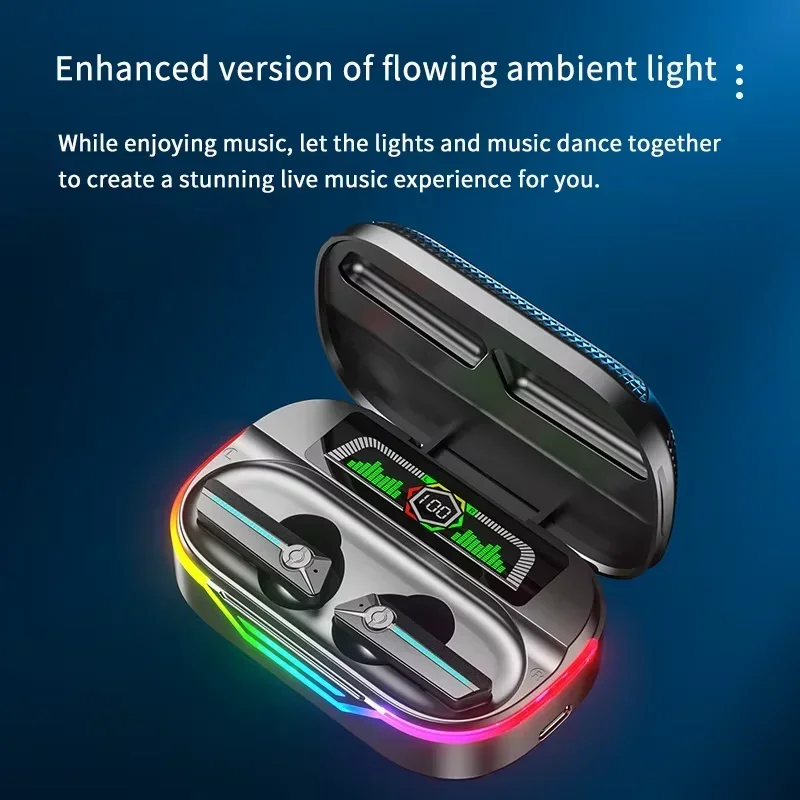 

MP3 Player Wireless Earbuds,Bluetooth 5.3 Headphones with TF Card Slot,RGB Breathing Light,HIFI Stereo,Built-in Mic