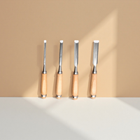 Professional 4 Pcs Wood Carving Chisels Set Carbon Steel 8/12/16/20mm for Woodworking Craft with Comfortable Ergonomic Handle