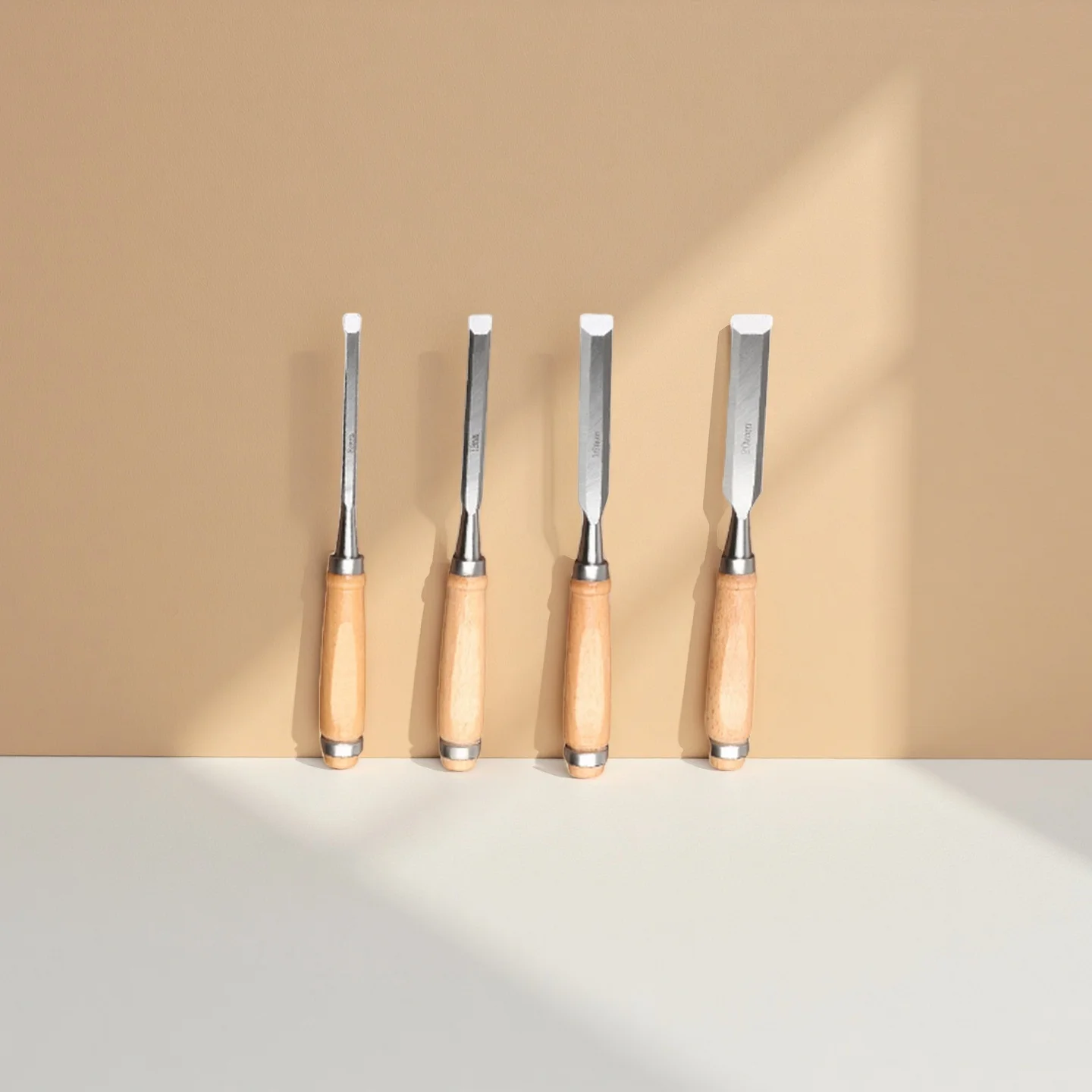 Professional Wood Carving Chisels Set Carbon Steel 8/12/16/20mm for Woodworking Craft with Comfortable Ergonomic Handle