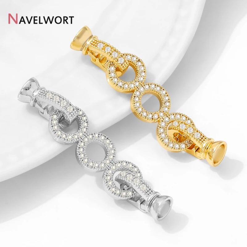 14K Vergoldete Messing-Kreisverschlüsse mit Perlen-Design, Verschlussklemmen, für DIY Schmuck Armband Herstellung Zubehör