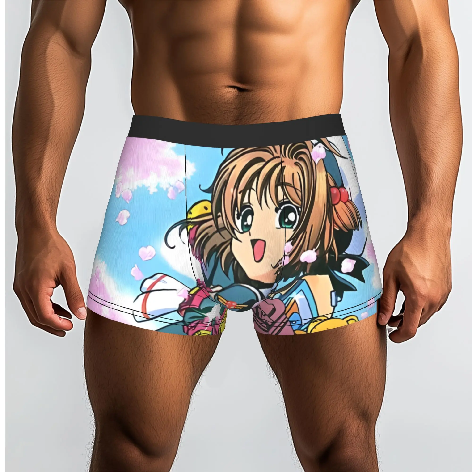 Sakura Magic Rollerblades Bandai Cardcaptor Sakura Underpants Breathbale Panties Man Underwear Print Shorts Boxer Briefs