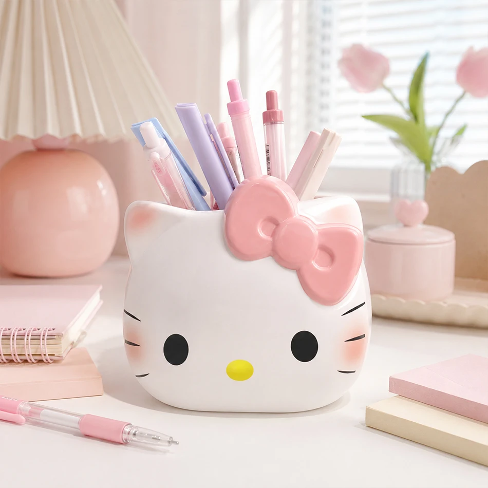 Hello Kitty Sanrio My Melody Cute Pen Container Makeup Brush Holder Desktop Storage Box Dormitory Room Organizer Birthday Gifts gallery 2