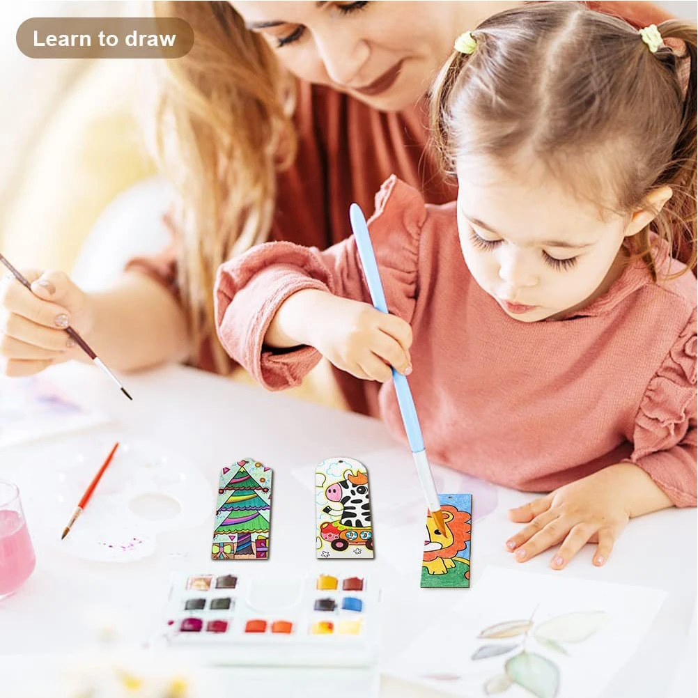 Segnalibri in legno Etichette artigianali fai-da-te vuote non finite Studenti Indicatori di lettura Etichette per libri di qualità premium Forniture per ufficio