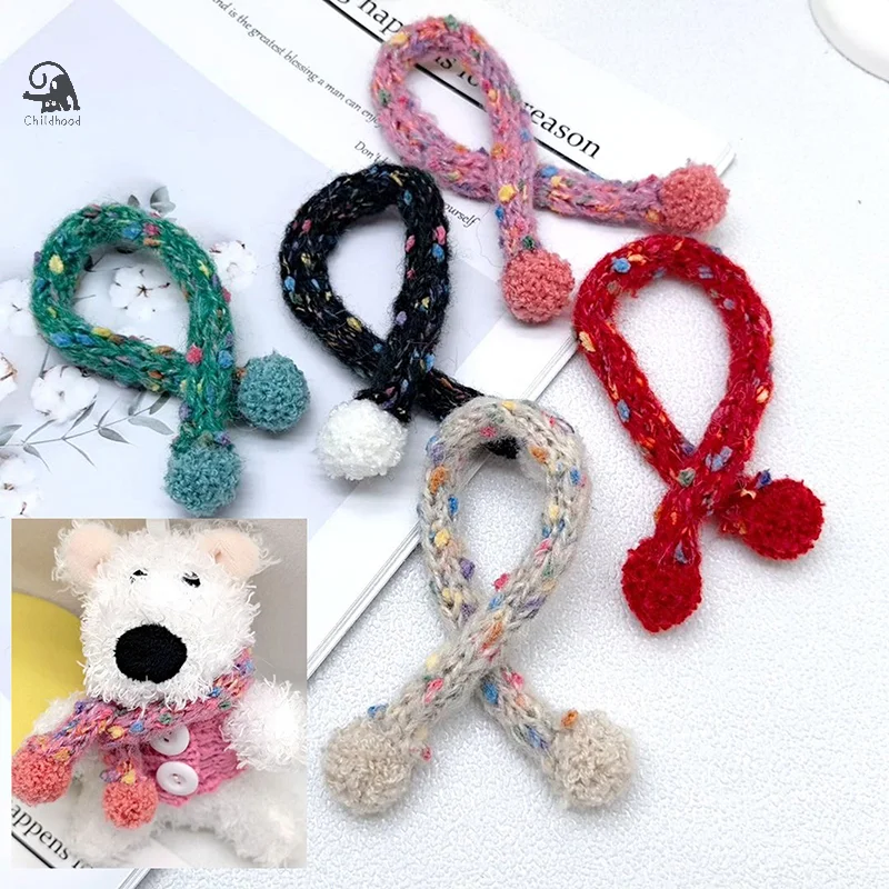 5Pcs Dollhouse Mini Handmade Crochet Scarf Fashion Knitted Accessories Scarf DollHouse Decoration Cotton Doll Accessories