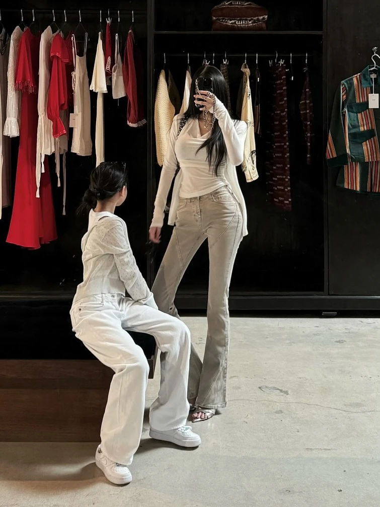 

High Waist Wide Leg Jeans Women's Slimming Long Pants Spring Summer Casual Sle Zipper Closure Tapered Leggings