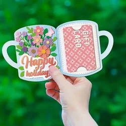 Christmas Scrapbook Notebook Coffee Cup Die Cut DIY Greeting Card Holiday Wishes Crafts Cutting Dies 2024 New Arrivals
