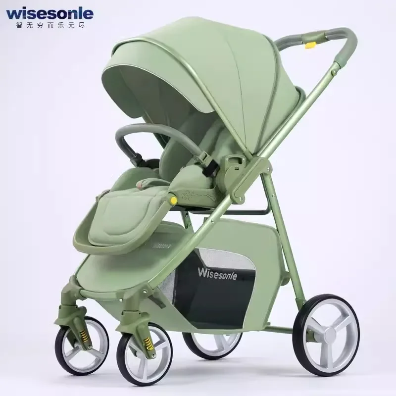 

Baby Stroller Can Sit and Lie Down in Both Directions Lightweight Folding and High Landscape. Newborn Baby Stroller