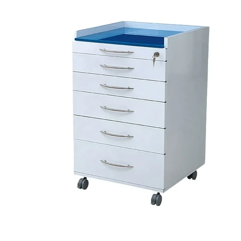 Mobile side cabinet Dental clinic trolley workbench Stainless steel storage cabinet