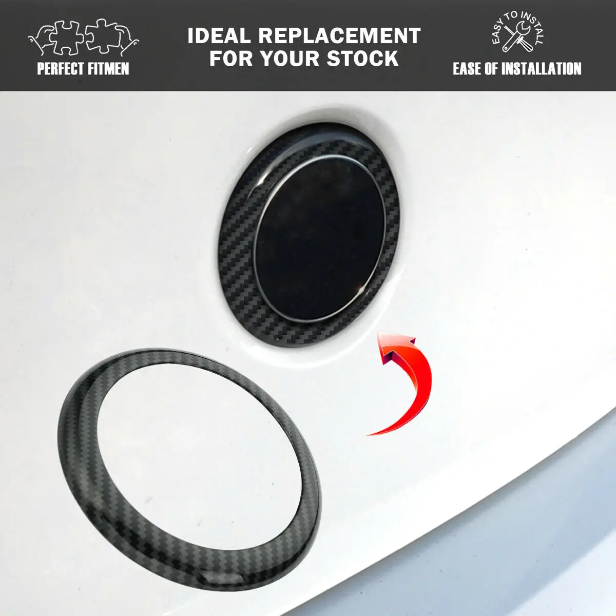 Auto Hinten Abzeichen Ring Abdeckung Logo Rahmen Trim Schwarz/Carbon Faser Muster Aufkleber Für BMW 1er F20 F21 2011-2019 Auto Zubehör – Detail 7